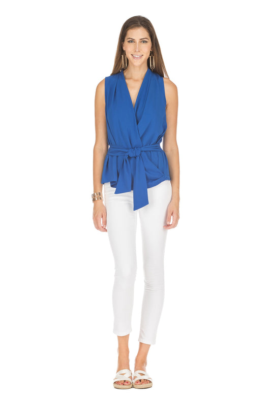 5748 Royal Wrap Tie Waist Top