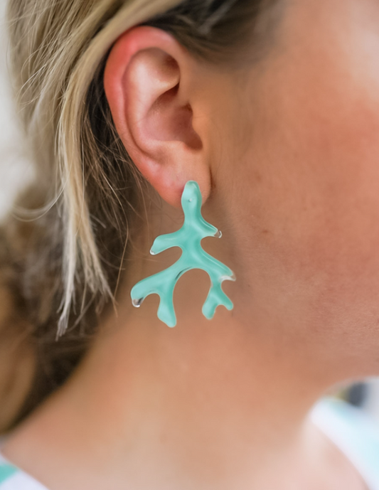 6360 Acyrlic Coral Earrings- Seafom