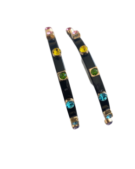 City Girl Jewel Hoop Small - Black Multicolor