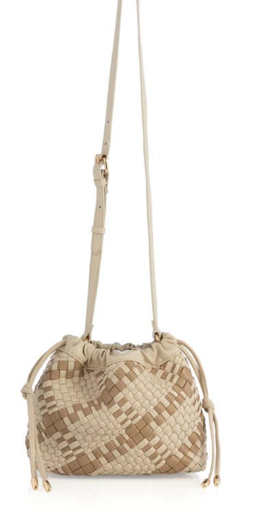 Blythe Plaid Drawstring Shoulder Bag, Rock