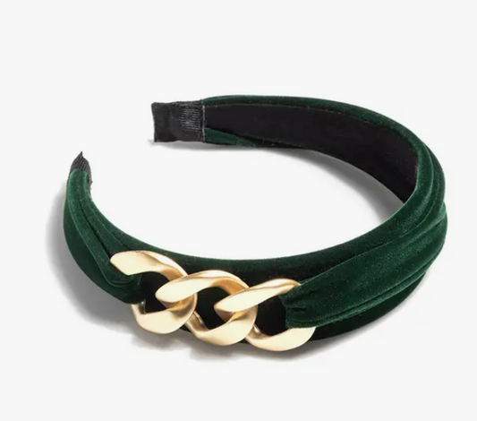 Chain Detail Headband, Green