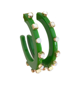 City Girl Jewel Hoop Small - Green