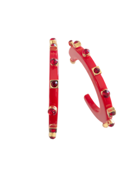 City Girl Jewel Hoop Small - Hometeam Red