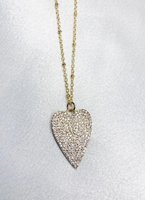 Dainty Ball Chain Diamond Heart