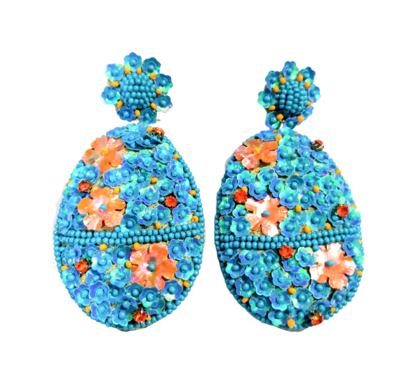 Easter Egg Earrings - Blue
