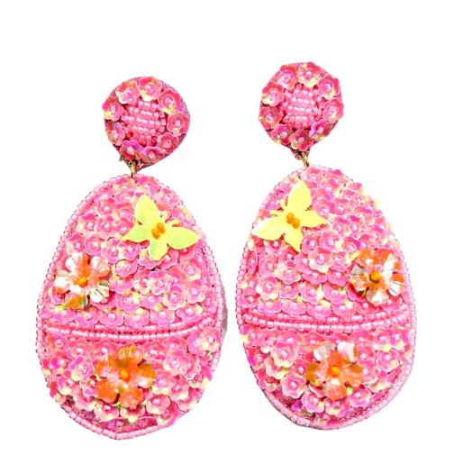 Easter Egg Earrings - Pink