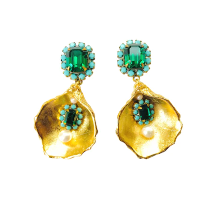 7217 Emerald Turquoise Formal Earrings