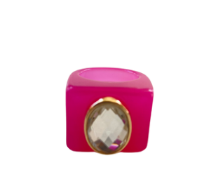 Glitzy Gal Ring - Electric Pink