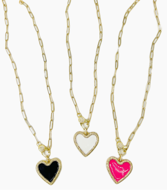 Heart Chaser Necklace Hot Pink