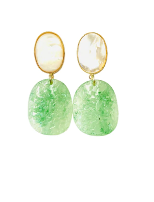 7215 Mother of Pearl & Acetate Jade Drop Earring