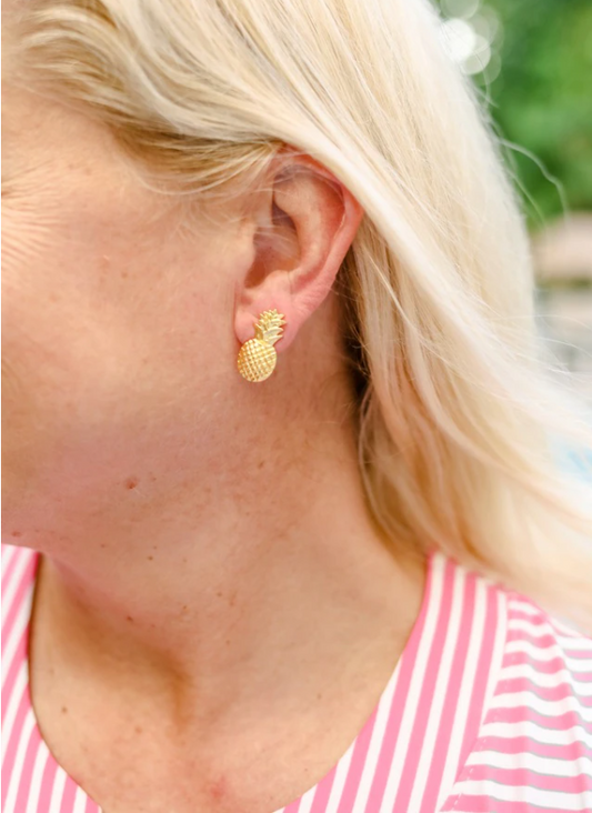 5930 Pineapple Stud Earrings Gold