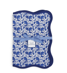 S/4 Chinoiserie Blue Floral Placemats