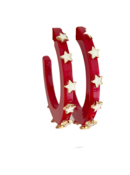 Starlight Large Jewel Hoop - Red