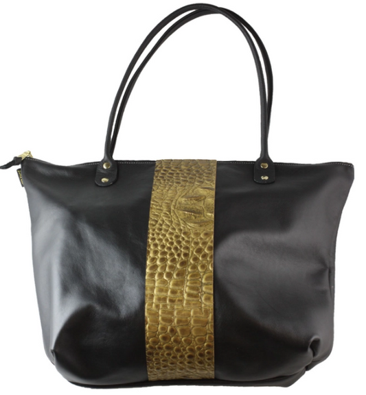 5554 Dover Tote Coal with Stripe