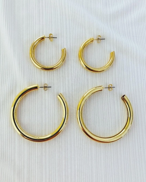 6451 Tube Hoops Gold Large